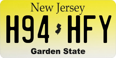 NJ license plate H94HFY