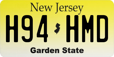 NJ license plate H94HMD