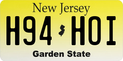 NJ license plate H94HOI