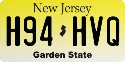 NJ license plate H94HVQ