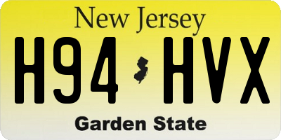 NJ license plate H94HVX