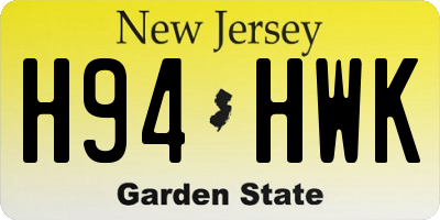 NJ license plate H94HWK
