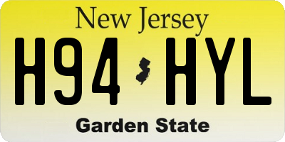 NJ license plate H94HYL