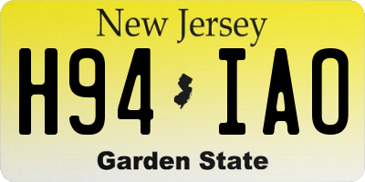 NJ license plate H94IAO