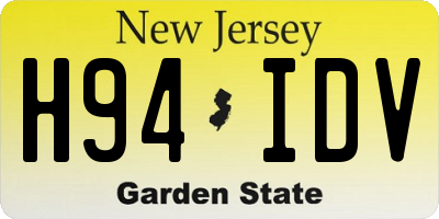 NJ license plate H94IDV