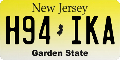 NJ license plate H94IKA