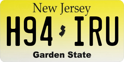 NJ license plate H94IRU