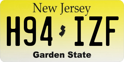 NJ license plate H94IZF