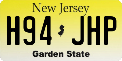NJ license plate H94JHP