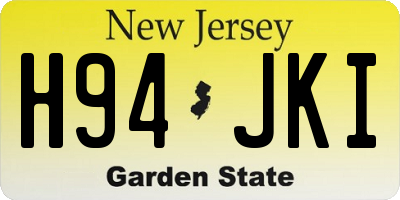 NJ license plate H94JKI