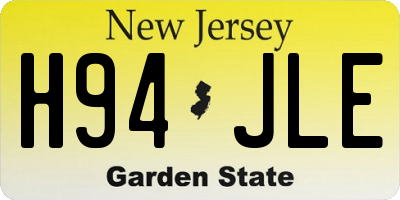 NJ license plate H94JLE