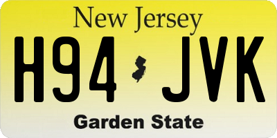 NJ license plate H94JVK
