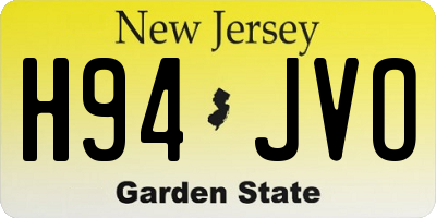 NJ license plate H94JVO