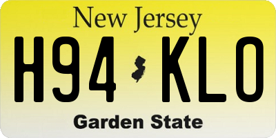 NJ license plate H94KLO