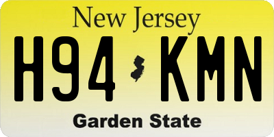 NJ license plate H94KMN