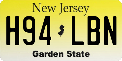 NJ license plate H94LBN