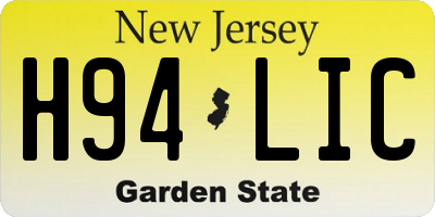 NJ license plate H94LIC