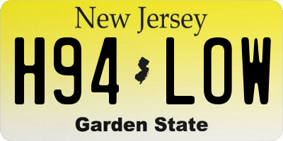 NJ license plate H94LOW