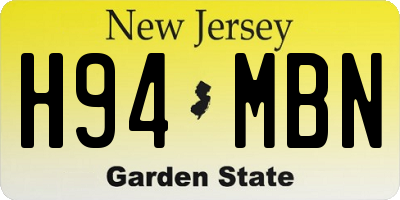 NJ license plate H94MBN