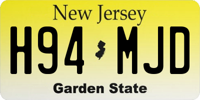 NJ license plate H94MJD