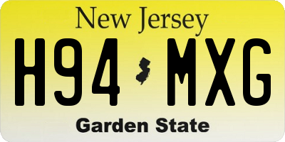 NJ license plate H94MXG