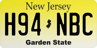NJ license plate H94NBC