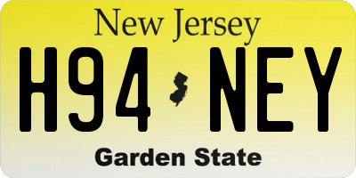 NJ license plate H94NEY