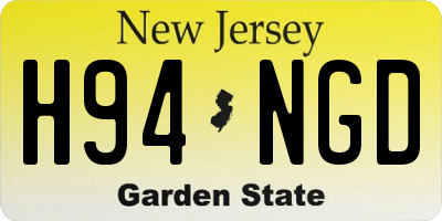 NJ license plate H94NGD