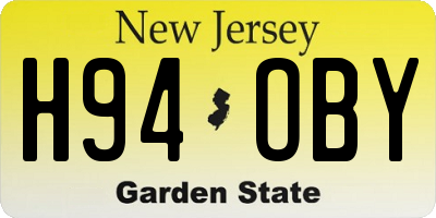 NJ license plate H94OBY