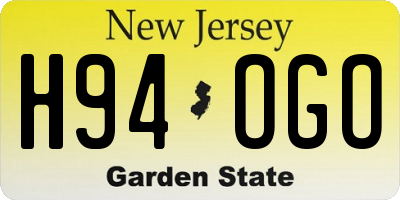 NJ license plate H94OGO