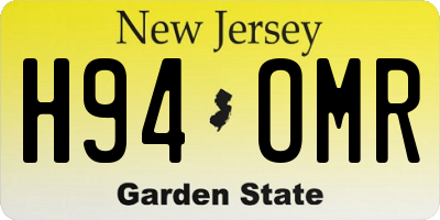 NJ license plate H94OMR