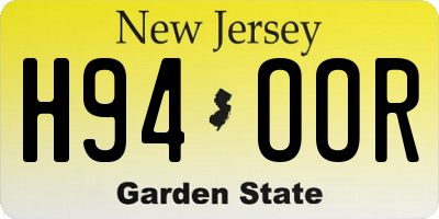 NJ license plate H94OOR