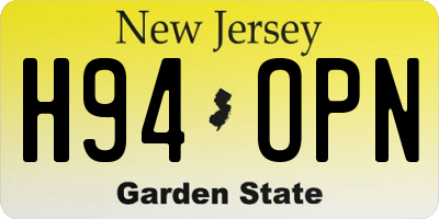 NJ license plate H94OPN