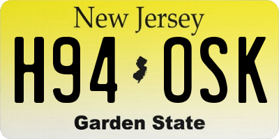 NJ license plate H94OSK
