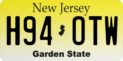 NJ license plate H94OTW