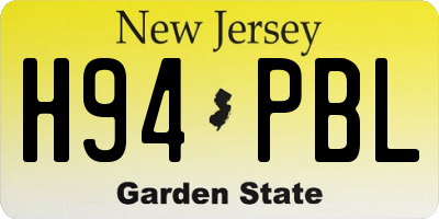 NJ license plate H94PBL