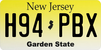 NJ license plate H94PBX