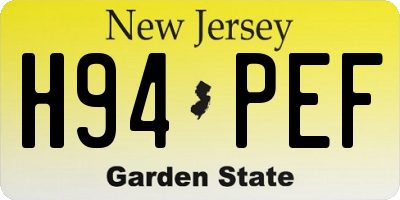 NJ license plate H94PEF
