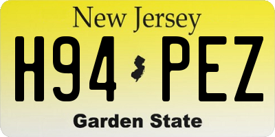 NJ license plate H94PEZ