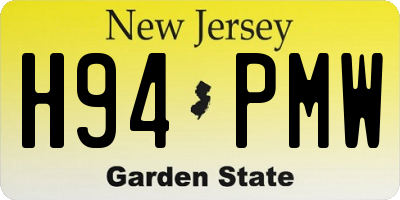 NJ license plate H94PMW