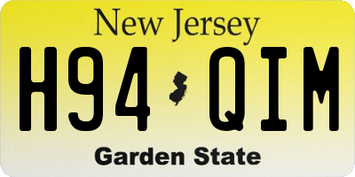 NJ license plate H94QIM