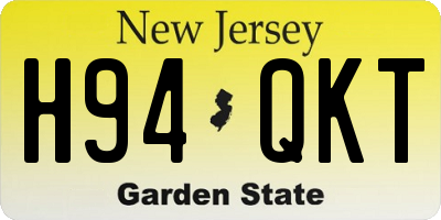 NJ license plate H94QKT