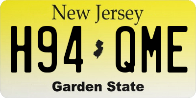 NJ license plate H94QME
