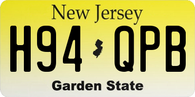 NJ license plate H94QPB