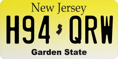 NJ license plate H94QRW