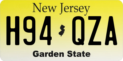 NJ license plate H94QZA