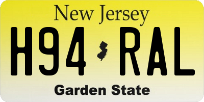 NJ license plate H94RAL