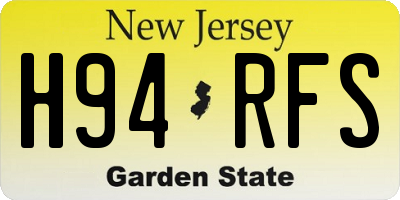 NJ license plate H94RFS