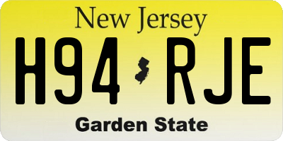 NJ license plate H94RJE