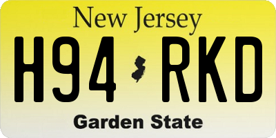 NJ license plate H94RKD